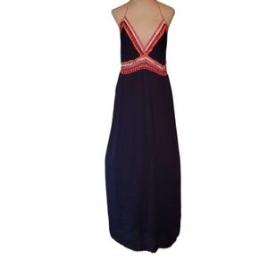 Indigo Rein Black and Red Backless Dress